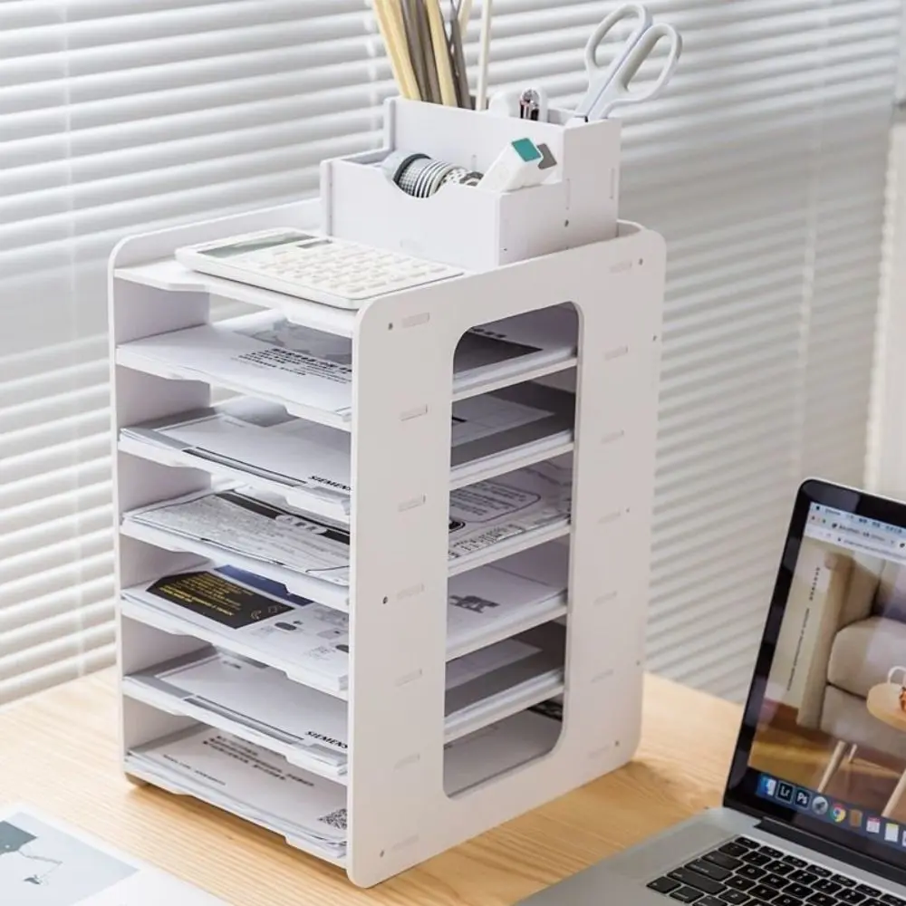 Practical Multi-layer File Storage Rack Space-Saving Creative Table File Rack Desk Top Shelf Accounting Supplies