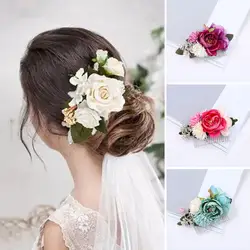 Stunning Bridal Wedding Hair Comb Flower Leaves Decor Hair Clip Girls Handmade Headwear Hair Accessories Женские Волосы