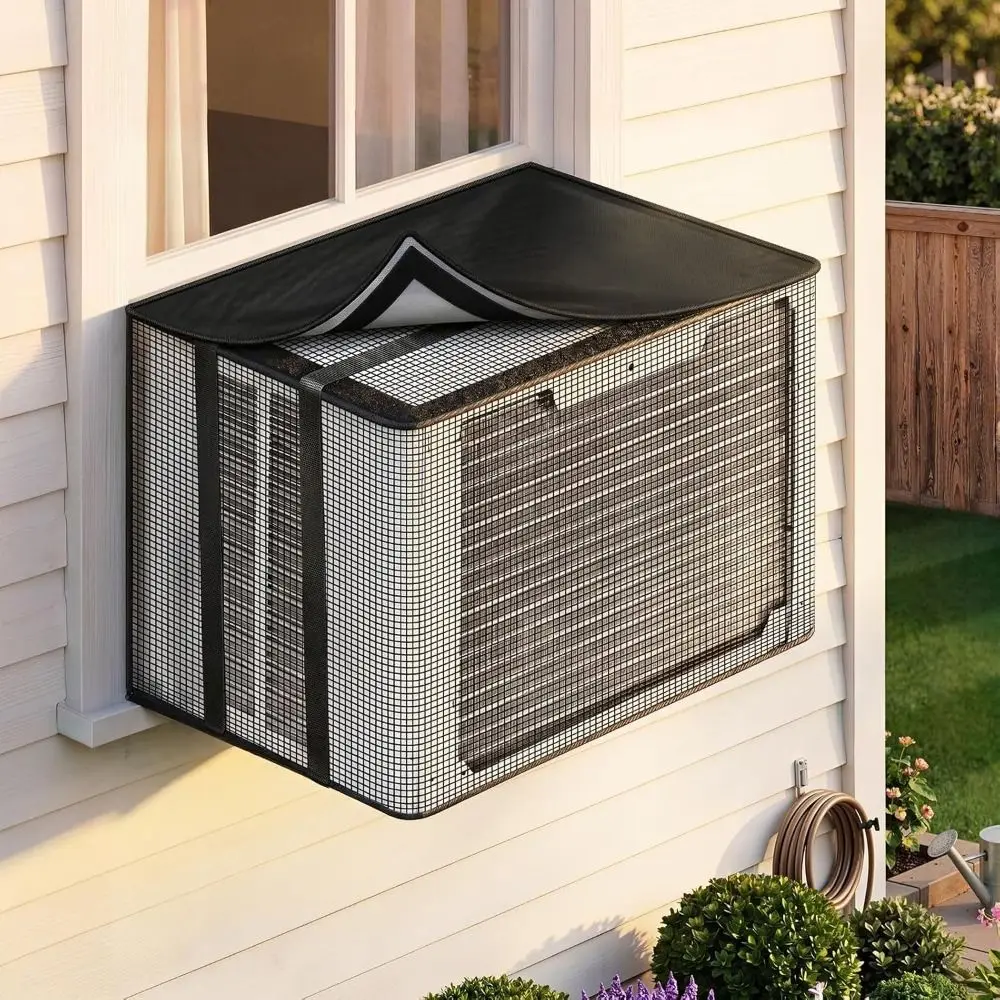 Waterproof Outdoor Air Conditioning Cover Rainproof Durable Mesh Mesh Window AC Cover Mesh Rainproof Cover Block Leaves