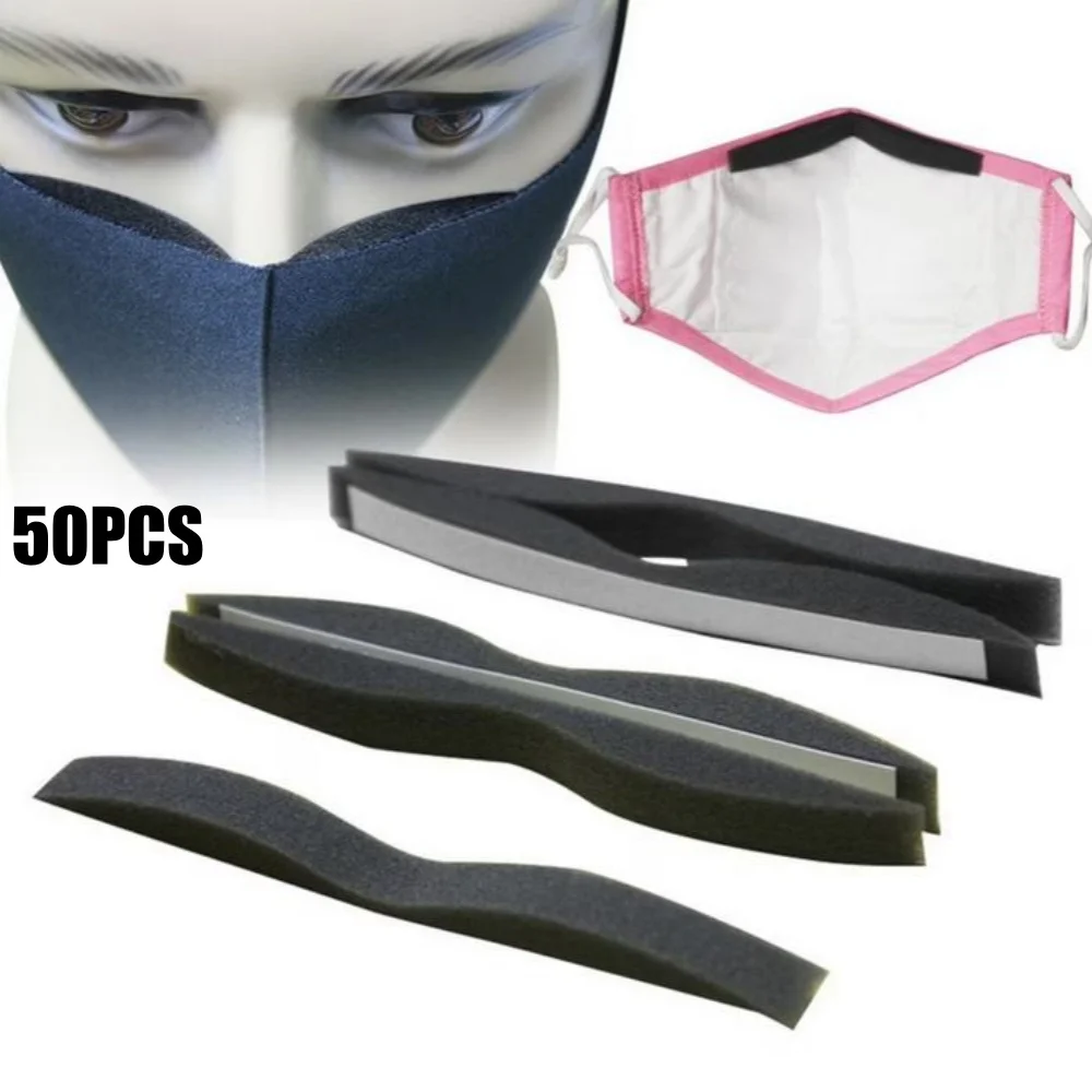 50pcs Microfiber Memory Foam Anti-Fog Self-Adhesive Nose Bridge Pads Glasses Wearers Anti Haze Mask Nose Sponge Strips