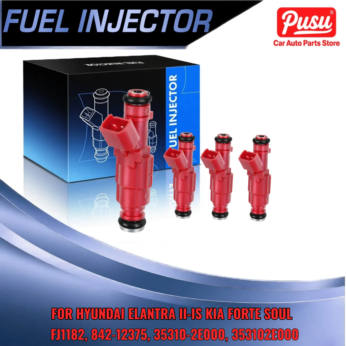 

Set of 4 Fuel Injector for Hyundai Elantra for Kia Forte for Kia Soul 1.8L 2.0L 353102E000 84212375 FJ1182