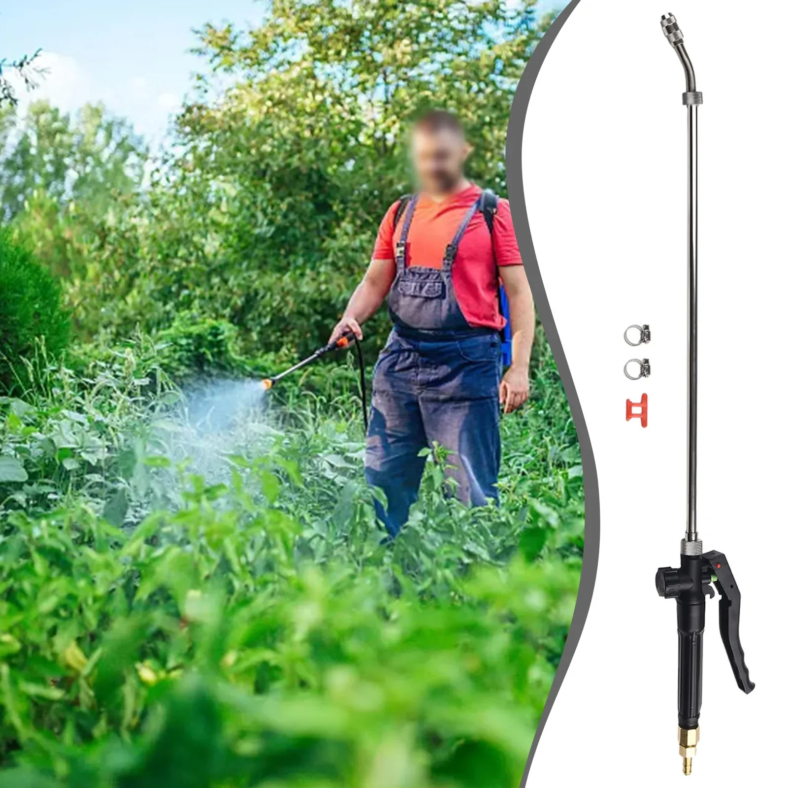 Tool Sprayer Wand Adjustable Nozzle Brass Barb Car Wash Metal Sprayer Wand Stainless Steel Brand New High Quality