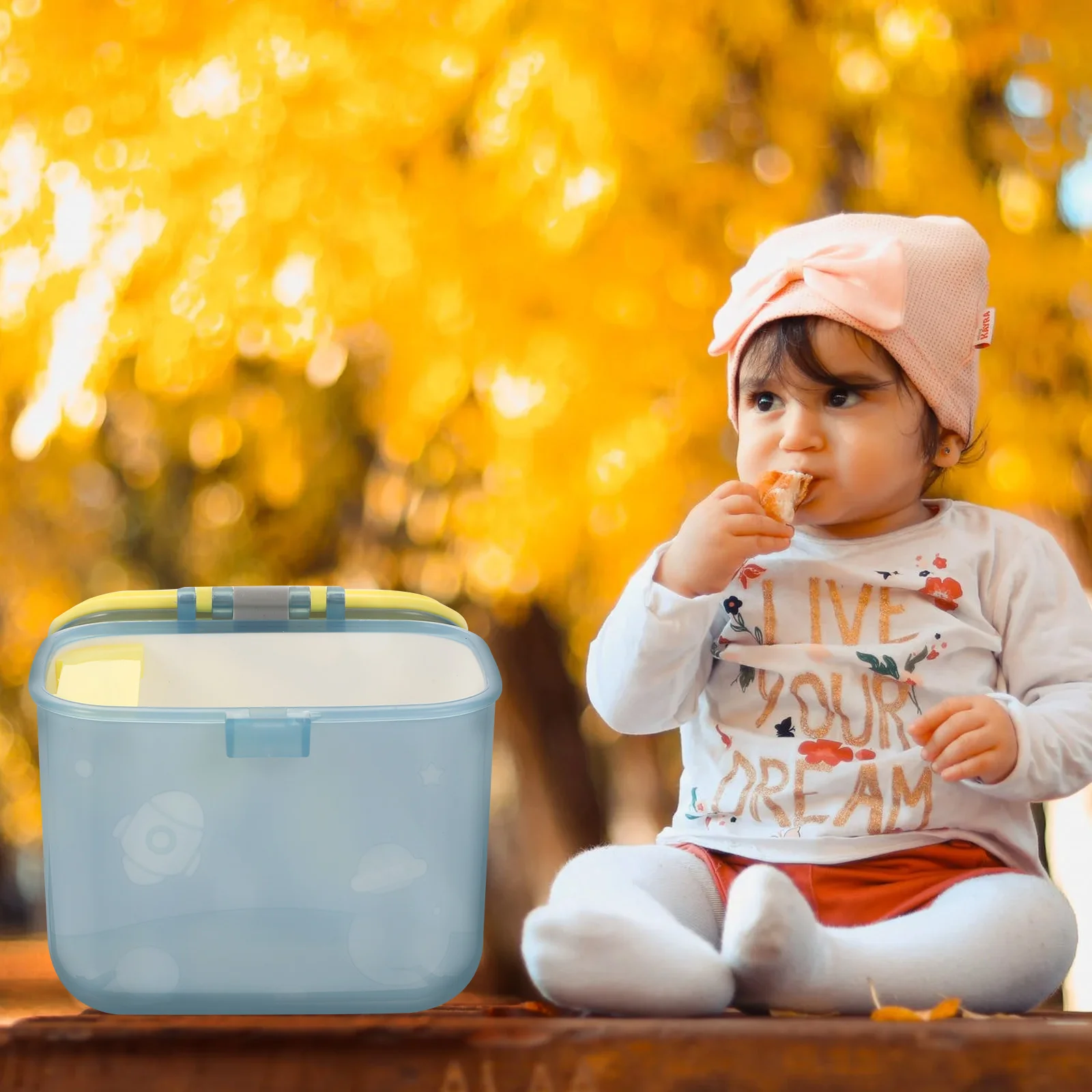 

1 шт. портативная коробка для хранения молока, прочный полипропиленовый силиконовый материал, чехол для сухого молока без разлива, синяя коробка для формулы с ложкой