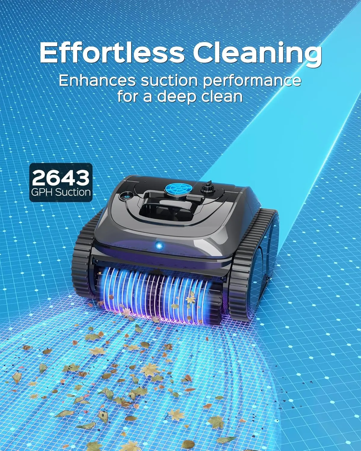 WYBOT Cordless Robotic Pool Vacuum, 140mins Runtime, Robotic Pool Cleaner with Upgraded Triple-Motor, Wall Climbing