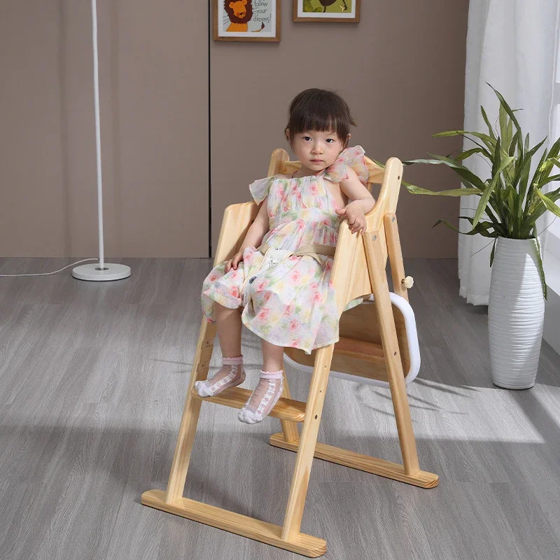 SeaMind الأطفال تناول الطعام المطبخ غرفة نوم الفندق في الهواء الطلق بما في ذلك الغسيل مخصص طوي التصميم الحديث كرسي مرتفع خشبي #3