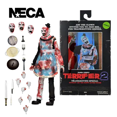 NECA Toys Terrifier 2 - Ultimate Thanksgiving Art the Clown 7” Scale Action Figure Model Doll Garage Kit