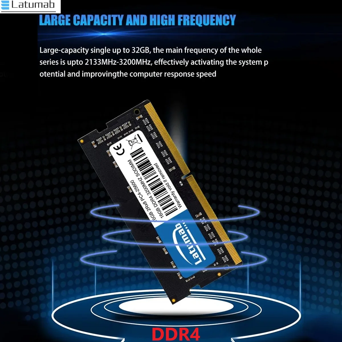 Latumab Memory Ram DDR4 SODIMM Notebook Memoria 4GB 8GB 16GB 260Pin SODIMM PC4-19200 21300 DDR4 SO-DIMM Laptop RAM Micron chip