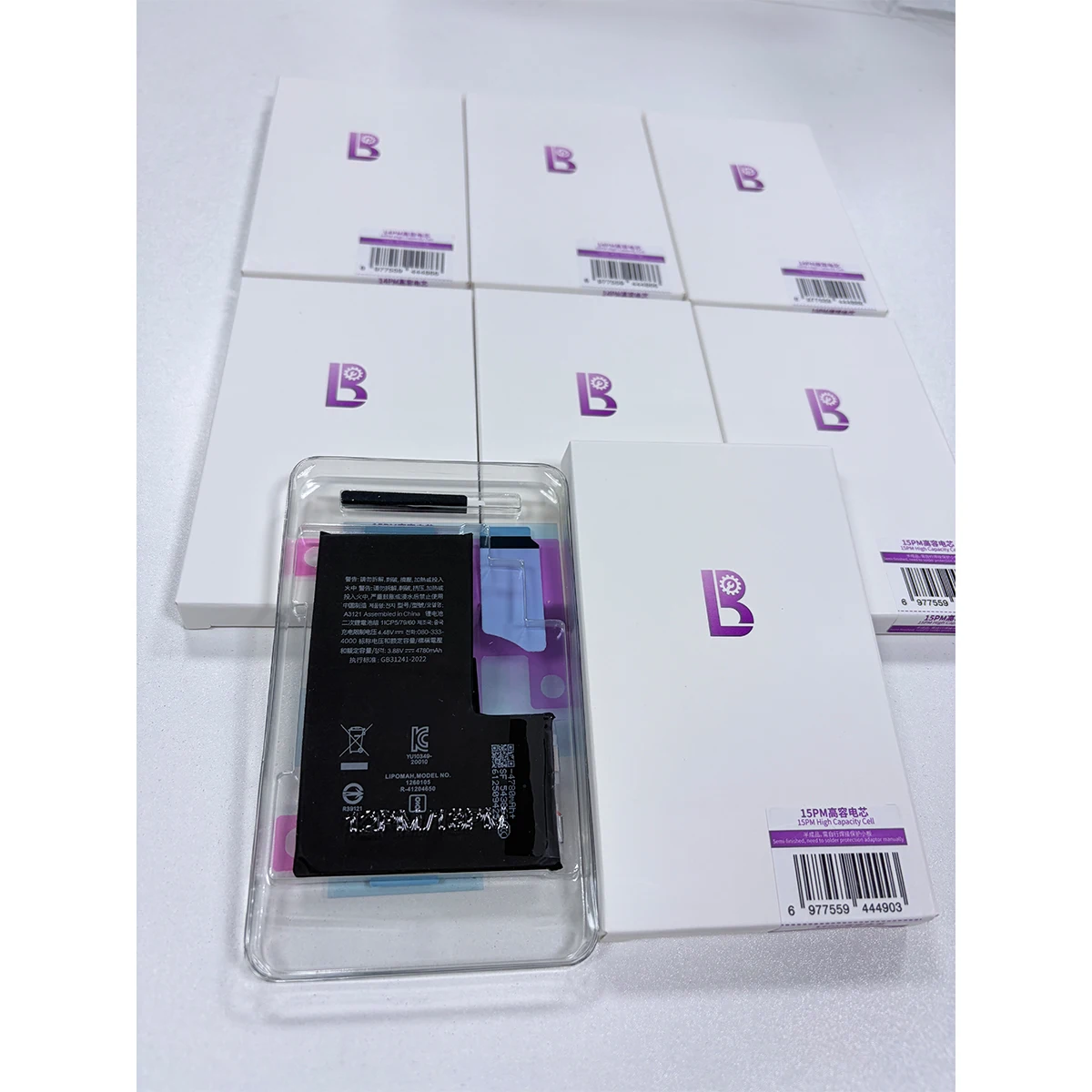 LB High Capacity Battery Cell Without Flex For iPhone 11 12 13 14 Pro Max BMS Transplant 0 Cycle High Density Polymer