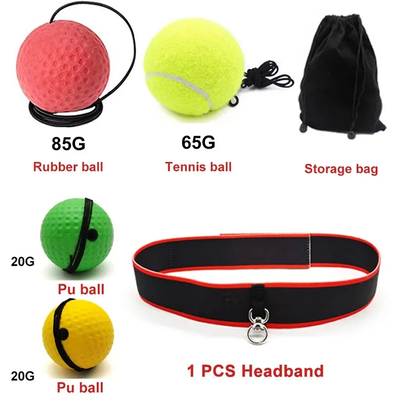 Boxing Reflex Ball Headband Punch Fighting Reaction Improve Reaction Speed Hand Eye Coordination Training Boxing Gear for MMA