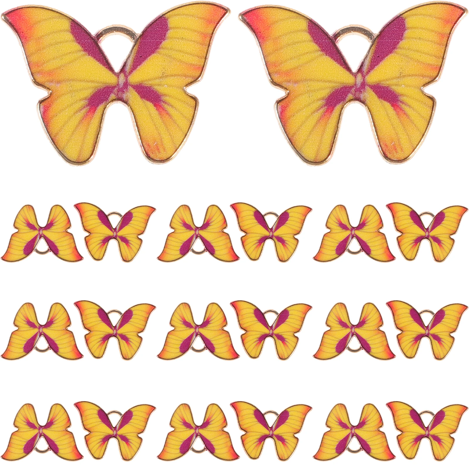 

20 Pcs Butterfly Necklace Charms Lightweight Durable Small Leaf Vein Texture Alloy DIY Jewelry Making Accessories