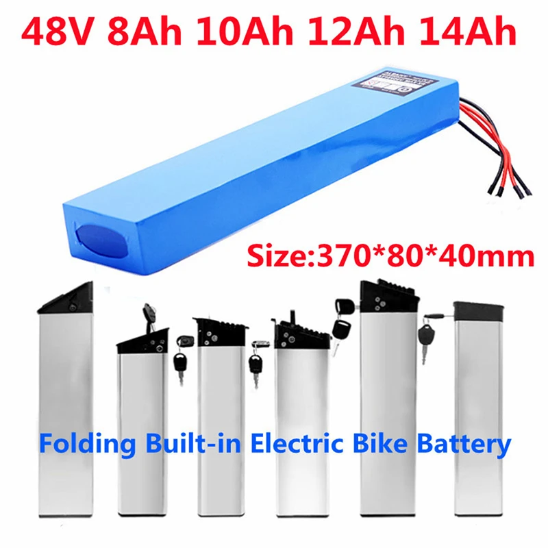 

New 18650 Silver Fish E-bike 48V 8Ah 10Ah 14Ah 20Ah Lithium Ion Battery,for Electric Bicycle Replacement Li-ion Battery Pack