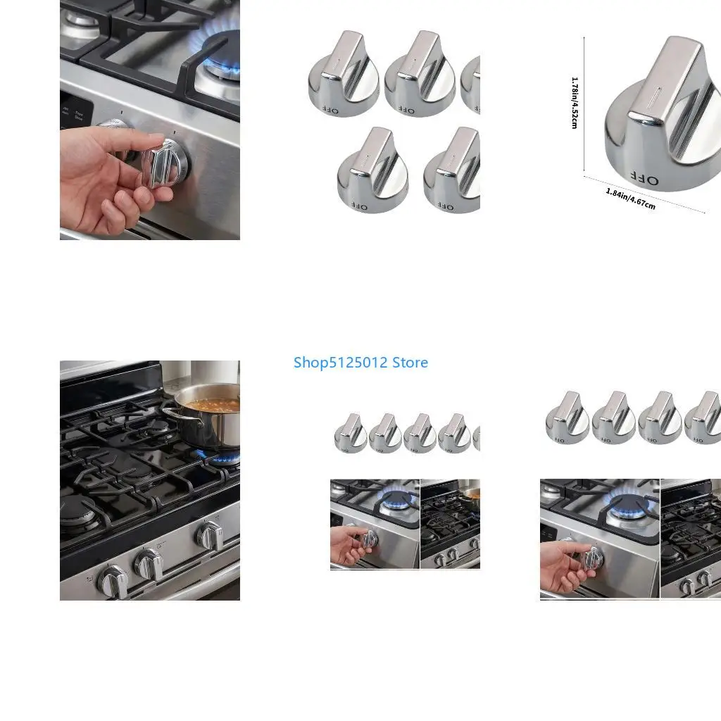 G8TC 5PCS Quick Attaching Replacement Knob W11620567 Gas Cooker Control Handle