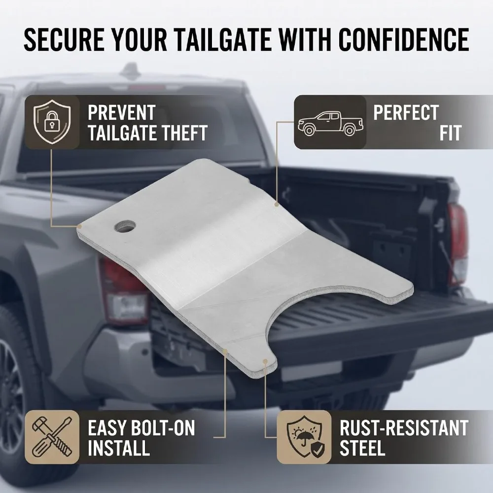Aluminum Alloy Tailgate Anti Theft Lock Anti Theft Design Silver Color Anti Theft Tailgate Lock Direct Fit Truck Tailgate Lock