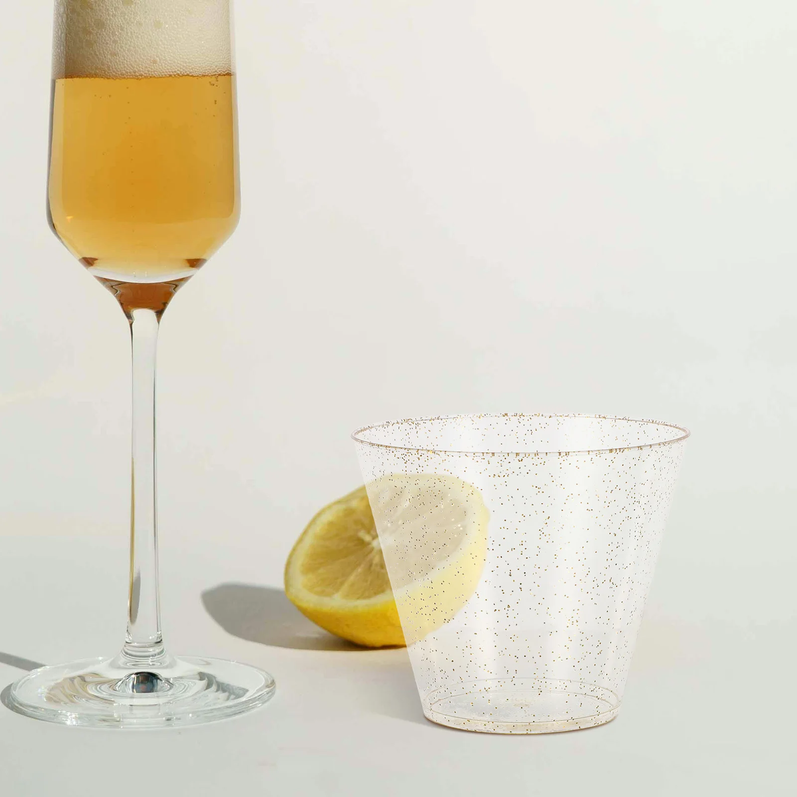 

25Pcs Decorative Drink Cups Clear Glitter Plastic Party Disposable Small Sample Tasting Dessert Pudding Parfait Appetizer Cups