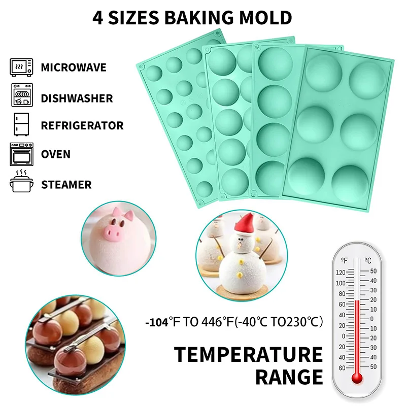 Semiesfera Caramelo Silicona Molde Trufas Chocolate Whisky Cubitera Media Esfera Molde Fondant Caramelo Duro Gomita Gelatina Molde