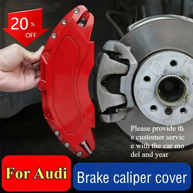 For 2010 2026+Audi Car Brake Caliper Cover Aluminum Alloy Metal Fit A1 A2 A3 A4 A5 A6 A7 A8 Q1 Q2 Q3 Q4 Q5 Q6 Q7 TT TTS view 2