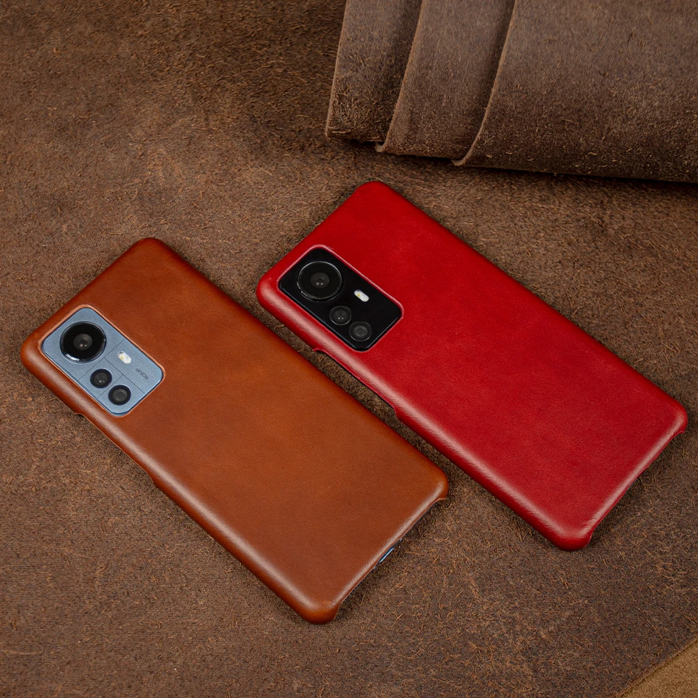 Hand Made Oil Wax Leather Phone Case For Xiaomi Redmi Note 12 11 10 Series Cover Pattern Genuine Mi  12Pro Plus 11Pro 10Pro 10