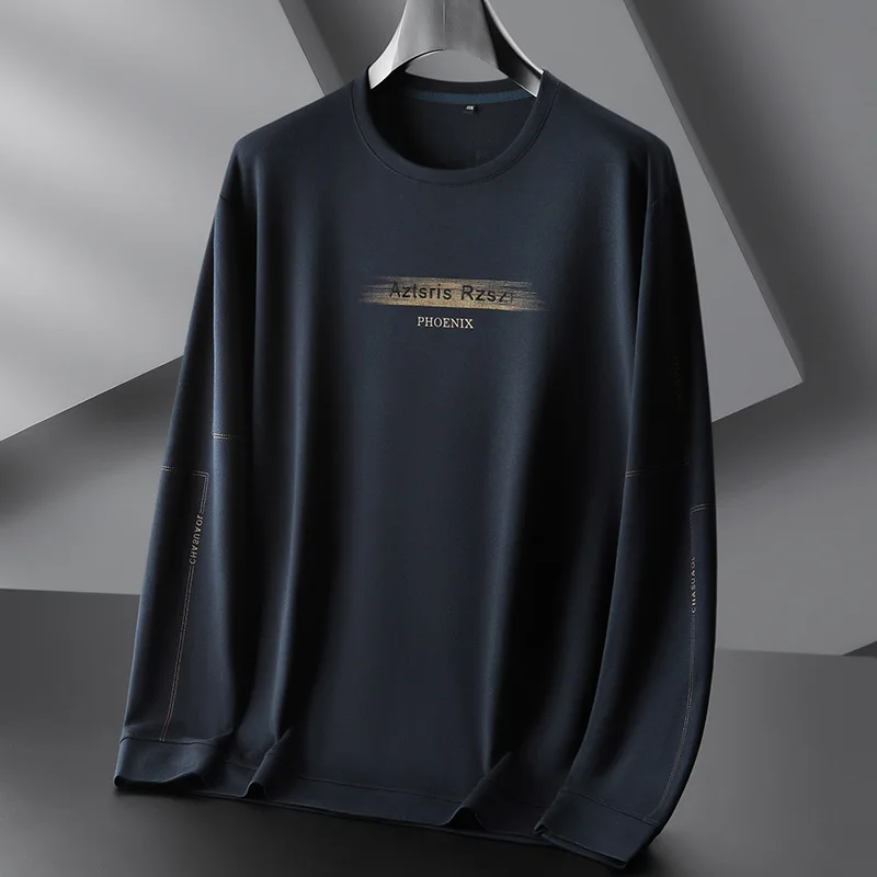 

Осенняя новинка, футболка с капюшоном Long Sve больших размеров, простая модная удобная шелковая ткань большого размера, японский тренд