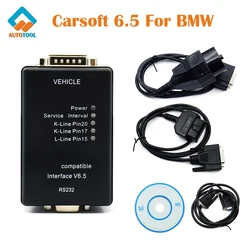 Carsoft 6.5 For BMW ECU Programmer MCU OBD2 Car Diagnostic Tool E30 E31 E32 E34 E36 E38 E39 E60 E65 E46 E53 Z RS232 PC Interface