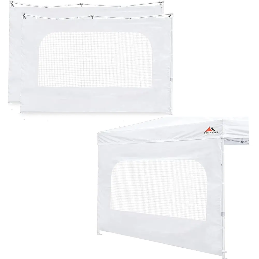 

Sidewall For 12X12 Canopy Frame With Mesh Window And Zipper, 3 Pieces Sunwalls Only, (White)