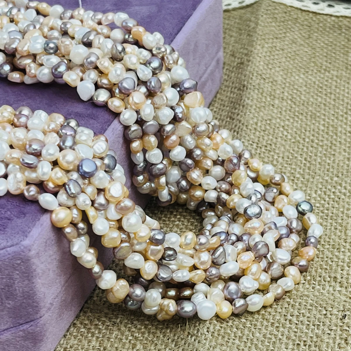 5-6mm Baroque Irregular Shape Colorful Natural Freshwater Pearl Beads for Jewelry Making DIY Women Necklace Bracelet Accessories