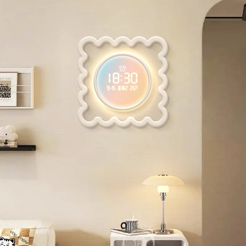 New Home Decor Perpetual Calendar Electronic Clock Living Room Decoration Dopamine Clock LED Light Connected To Power Clock