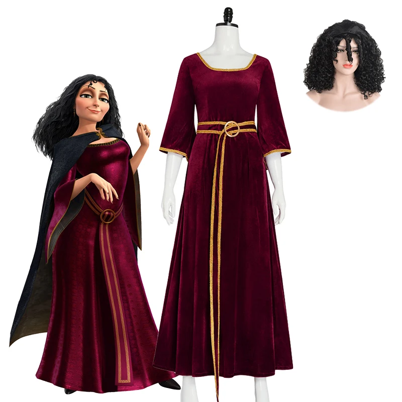 Anime mère Gothel Cosplay Costume robe Madame Gothel Cosplay robe dame Gothel pour Hallowmas fête adulte tenue femmes