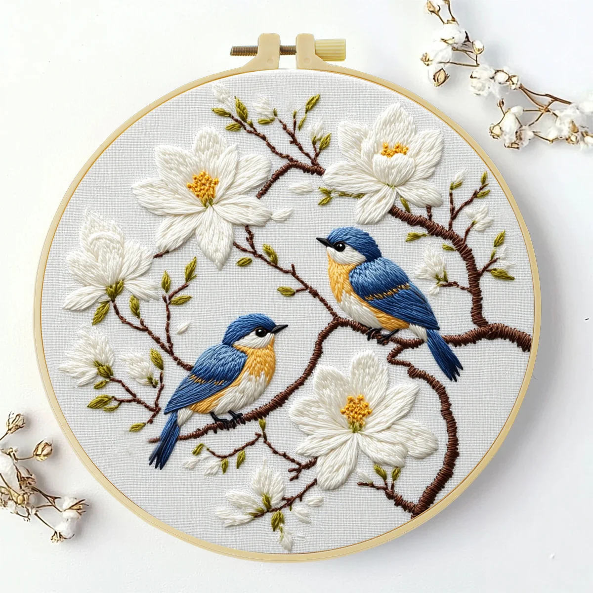 1 Stück 20X20CM/15X15CM 7,87/6,3 Zoll Das kleine Vogeltaschen-Stickerei-Starter-Kit DIY-Kit DIY-Stickerei-Set Handarbeiten Nähkunst – Detail 3