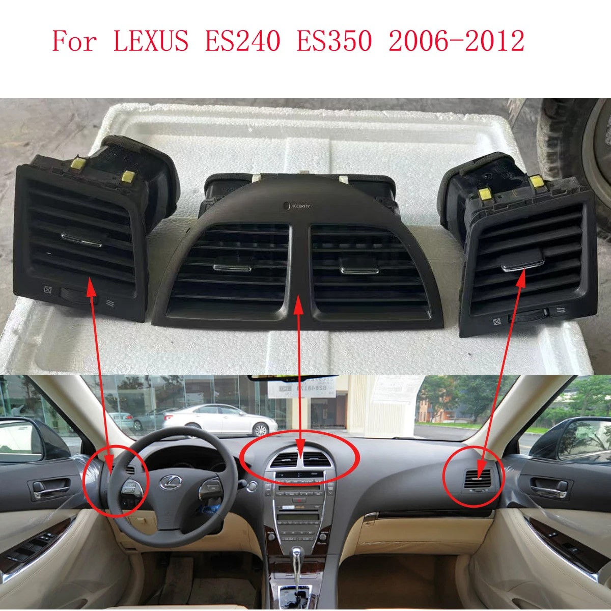 

WQLSK For LEXUS ES350 2006 2007 2008 2009 2010 2011 2012 ES240 Car Air Conditioner Vent AC Outlet Panel Grille leaf clip