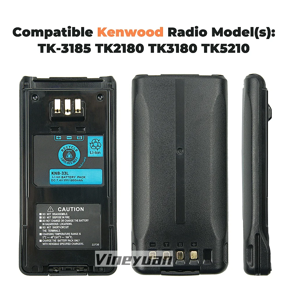 NEW KNB-33L 1800mAh Li-ion Battery For KENWOOD TK-3185 TK-2180 TK-3180 TK-5210 TK-5310 NX-210 NX-410 KNB-41NC Two Way Radio