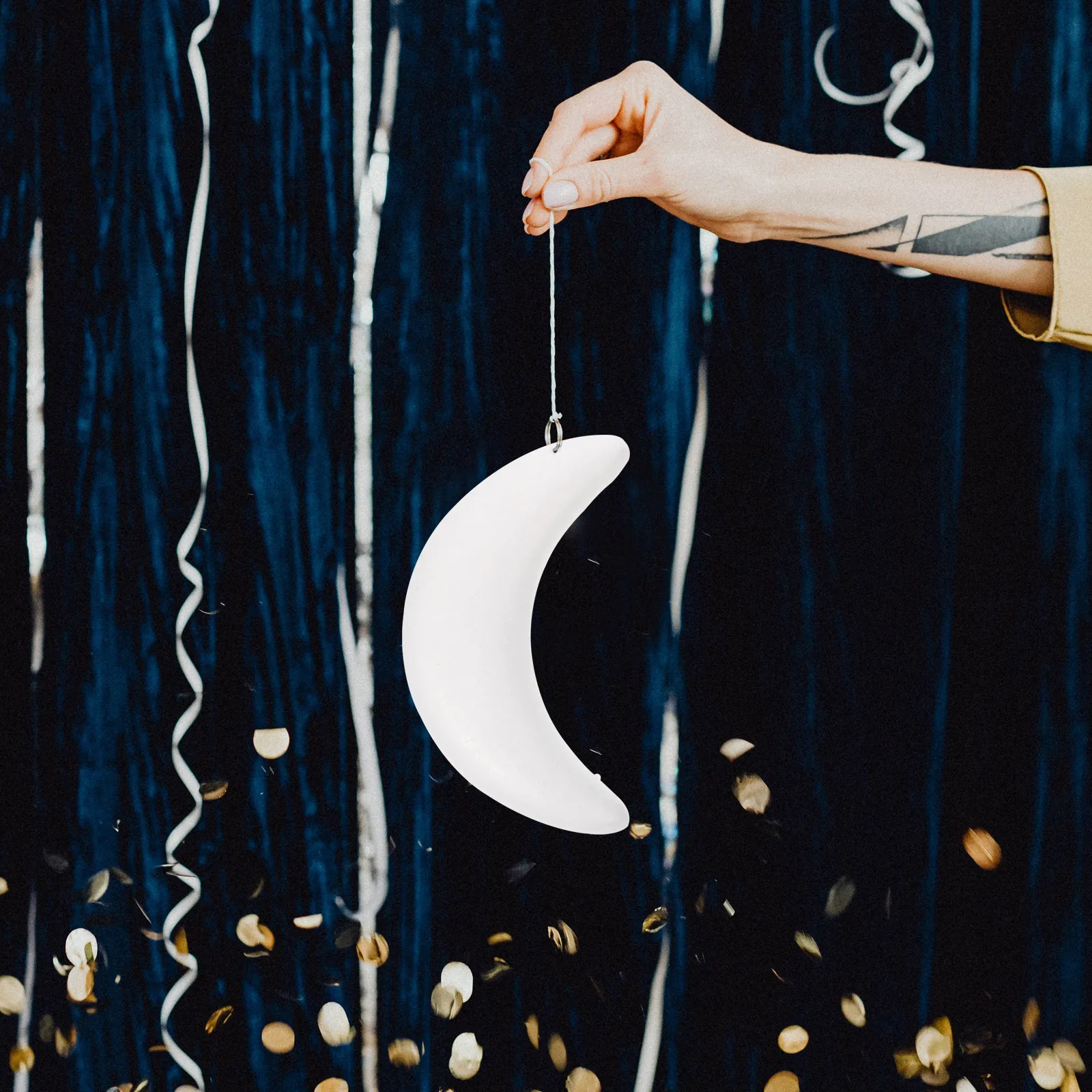 

10Pcs DIY Xmas Tree Decor Moon Foams Craft Festival Adornment Moon Foams Craft DIY Decor Festival Adornment