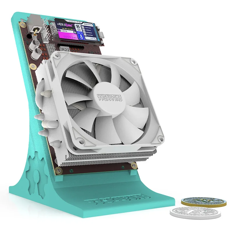 NerdQaxe++4.2~ 4.8TH/s Solo Bitcoin Miner with BM1370 Chip Blue bracket style