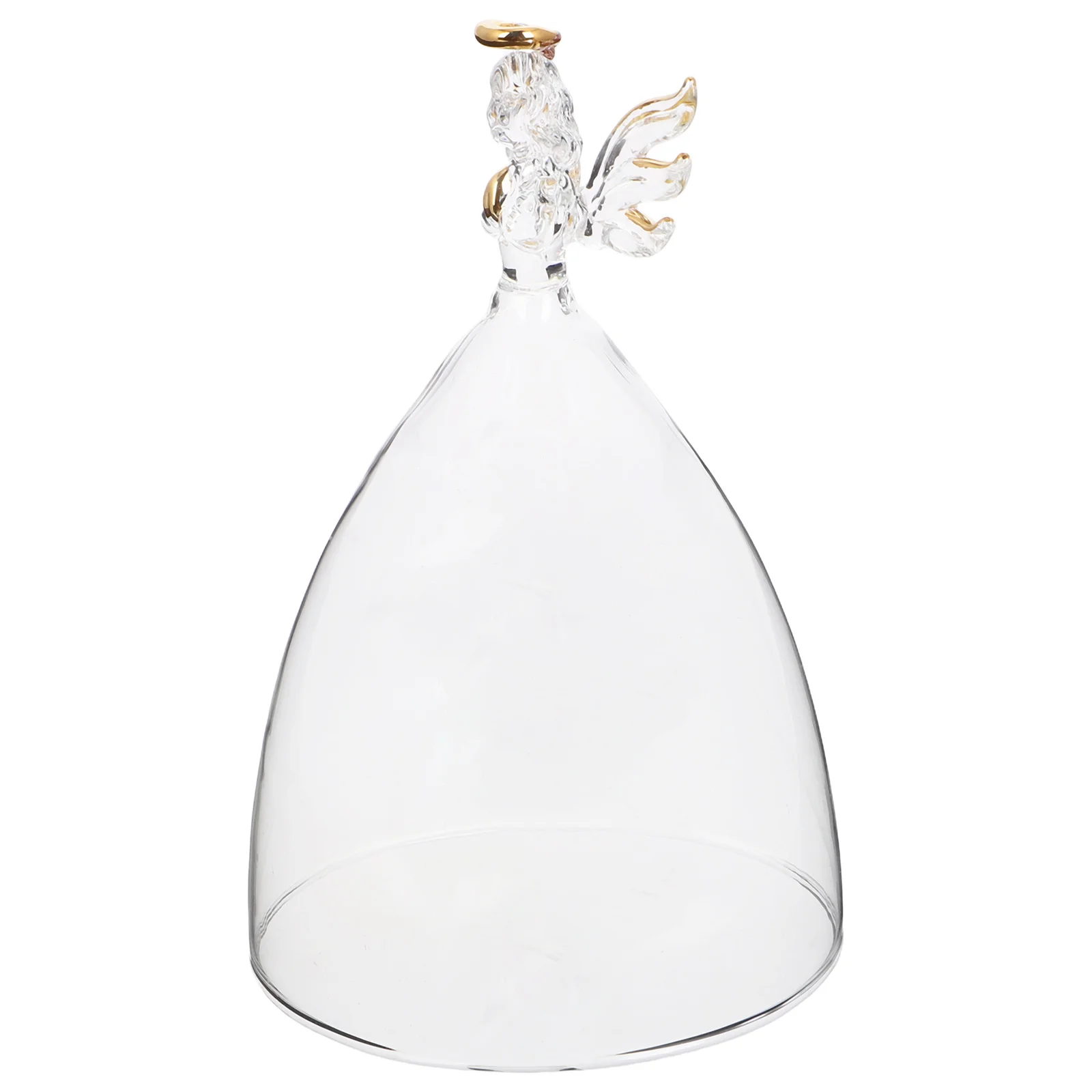 

Creative Blessing Angel Glass Cloche Dome Micro Landscape Decorative Bell Jar for Eternal Flowers DIY Home Office Decoration