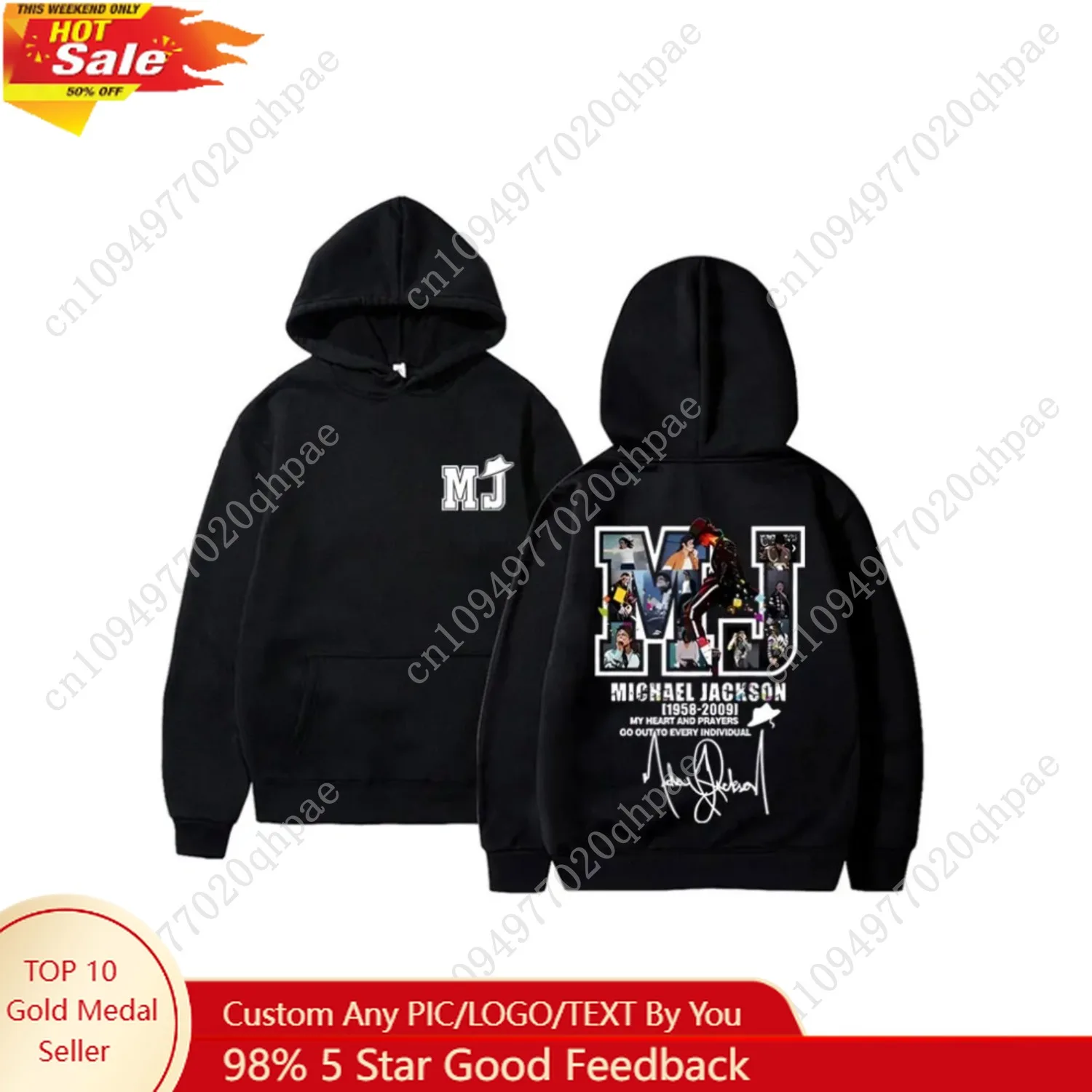 

Classic Vintage Michael Jackson Graphic Hoodie Men Women Hip Hop Punk Rock Oversized Sweatshirt Men's Casual Long Sleeve Hoodies