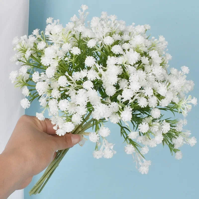 7pcs/ser Artificial Gypsophila Holding Flowers Plastic Flowers Wedding Photography Props Home Decoration Fake Flowers