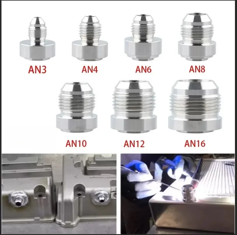 

1PCS AN6 AN8 AN10 AN12 AN16 AN20 Male Billet Stainless Steel Straight Male Weld Fitting Adapter Weld Bung Nitrous Hose Fitting