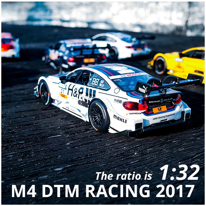 Coche de carreras BMW M4 DTM M8 GTE Le Mans, modelo de coche de aleación fundido a presión, modelo de coche de juguete extraíble, juguete coleccionable para niños, 1:32