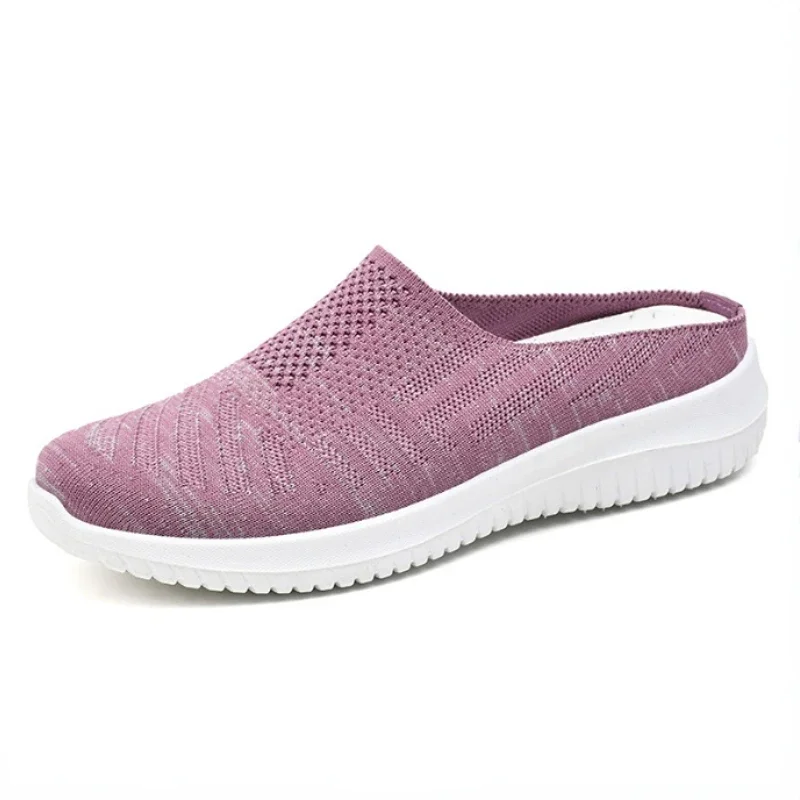 Women Vulcanized Shoes Flat Shoes Single Shoes Ultra Light Breathable Mesh Slipper Plus Size Loafer Zapatos De Mujer