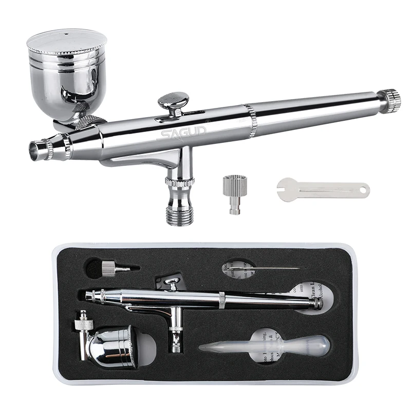 Airbrush Kits 0.3mm Dual-Action Side Bowl Feed Airbrush SD-132 With Quick Release Nut and Wrench Sets for Art Hobby Air Brush