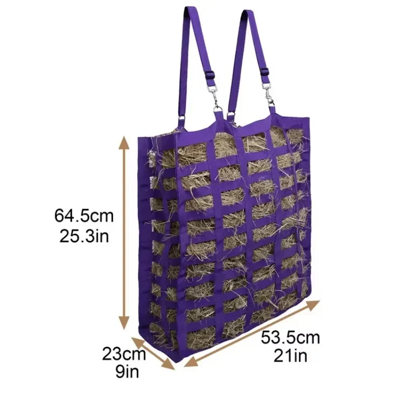 Simple Four Sided Hay Net Bag Large Capacity Woven Design Perfect For Horses Slow Feeding And Stable Daily Use