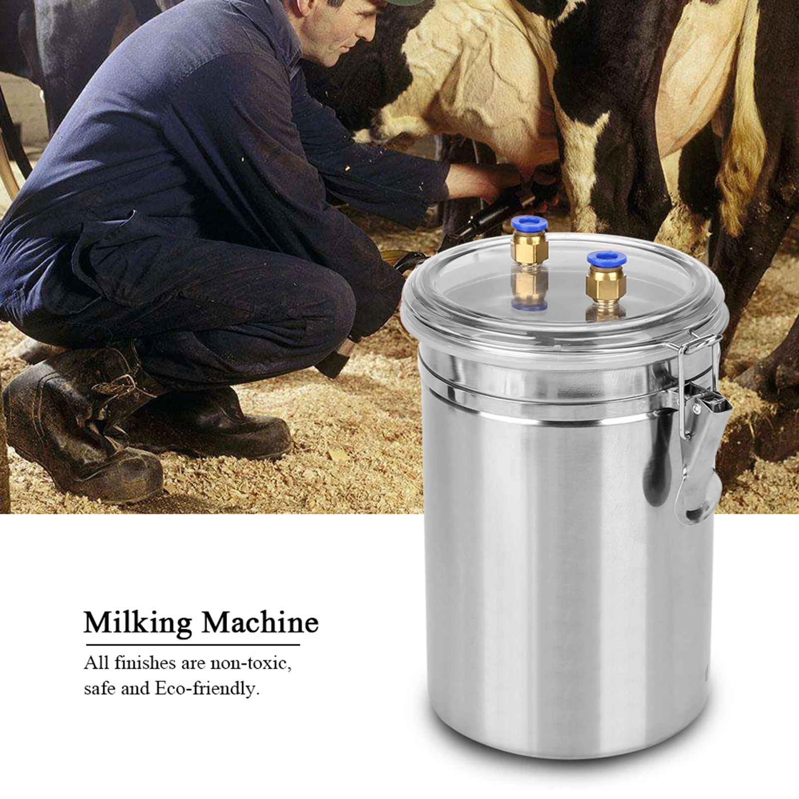 

2L Small Electric Milking Machine Portable Household Stainless Steel Milker Equipment For Cows /Sheep (Eu/us Plug 110-240v)