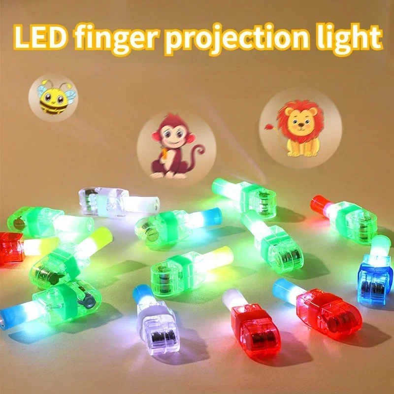 New Children\'s Cartoon Projection Light Detachable Finger Light Ring Light Concert LED Luminous Small Toy Gifts