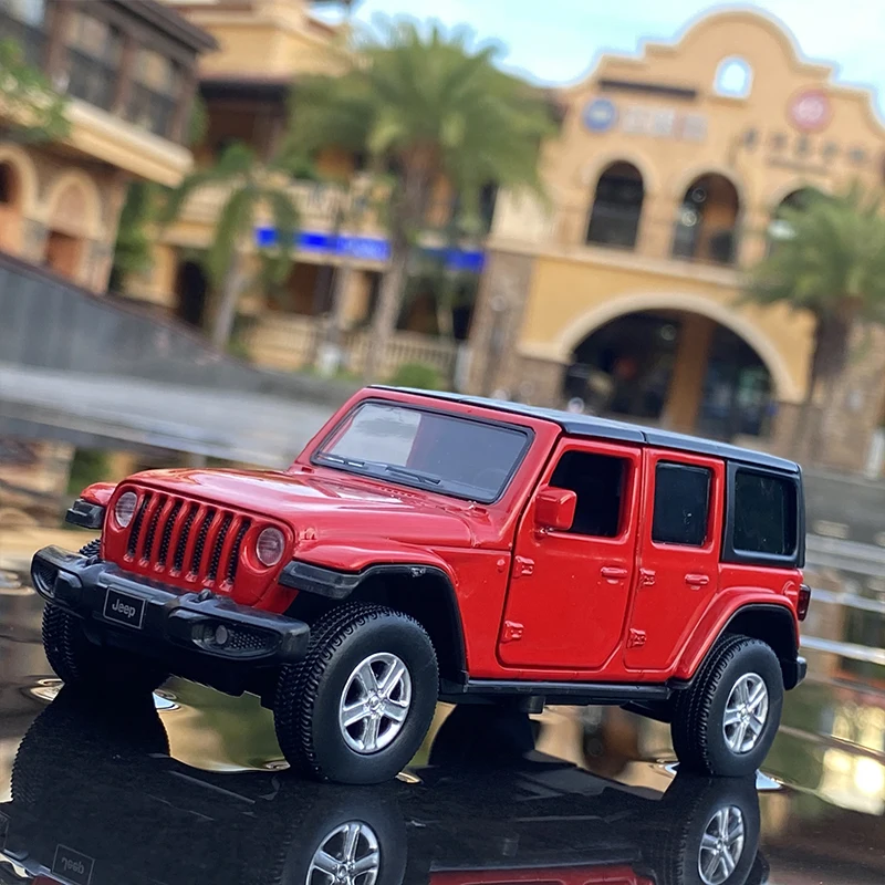 1/36 Jeeps Wrangler Rubicon Alloy Pickup Car Model Diecast Metal Toy Off-road Vehicle Model Simulation Collection Childrens Gift