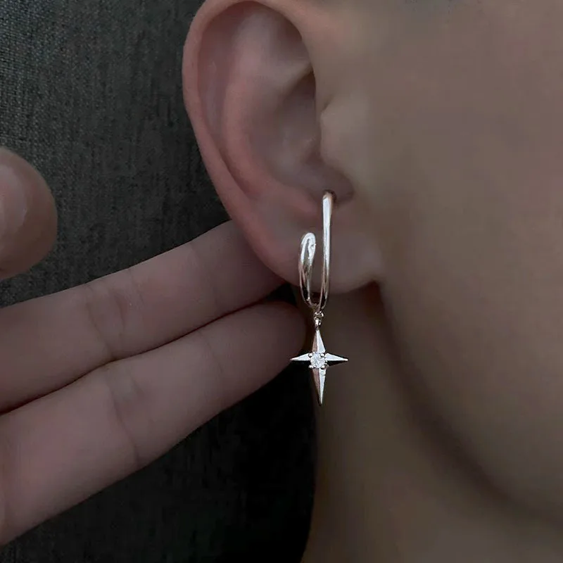 فانا السائبة بالجملة أقراط الحلقة الفضية 925 القرط الفضي الاسترليني الأزياء والمجوهرات المعلقات سحر #4