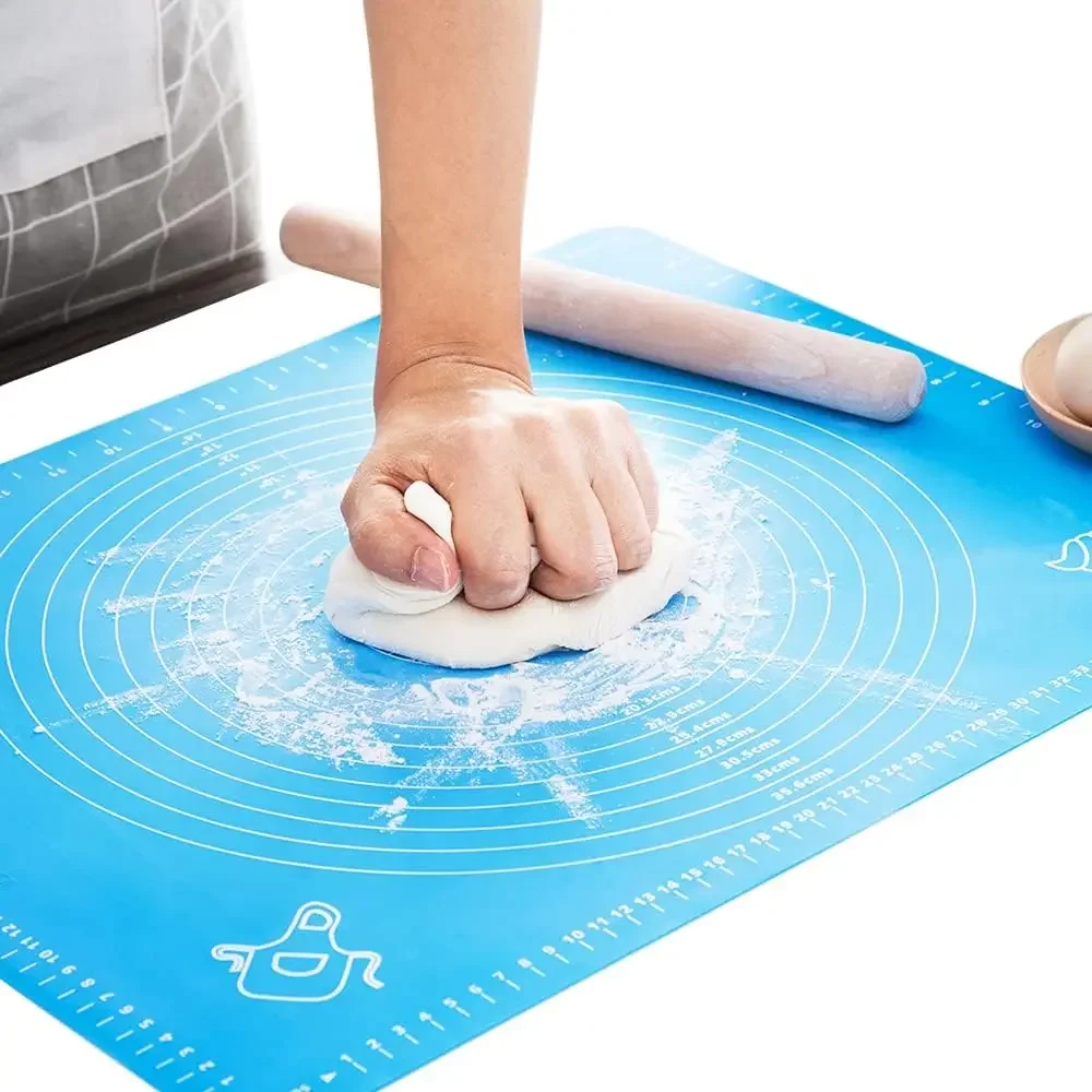 60/50/40cm Silicone Pastry Mat Non Slip Large Non Stick Silicone Baking Fondant Mat Pie Pizza Cookies Easy Clean Kneading Mat