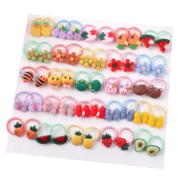 10PCS Cute Cartoon Animals Hair Bands Girls Elastic Rubber Band Headwear Hair Accessories Kids Headband Ornaments Kids Hair Ties