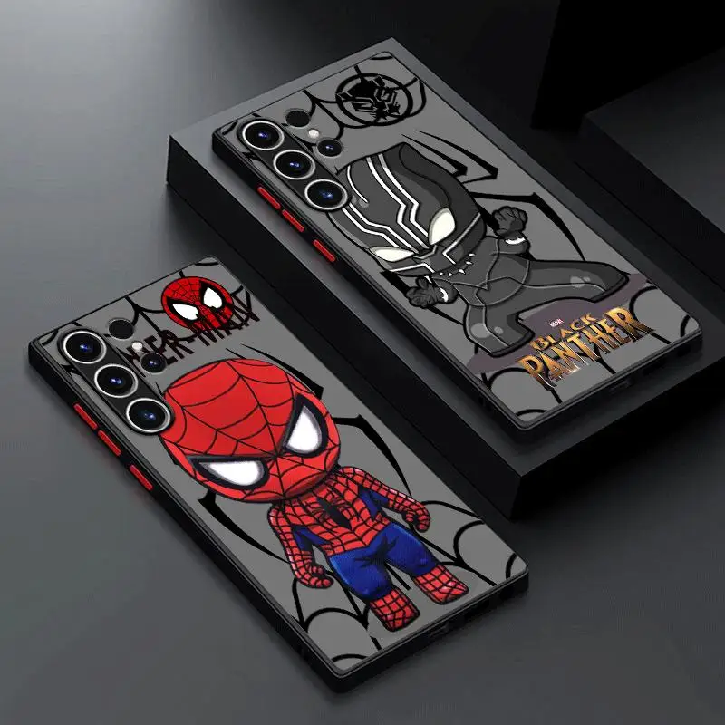 Marvel Spider Man Black Panther Phone Case for Samsung Galaxy S24 Ultra S24 S22 5G S9 S10 S20 FE S10 Lite S21 Plus Soft Cover