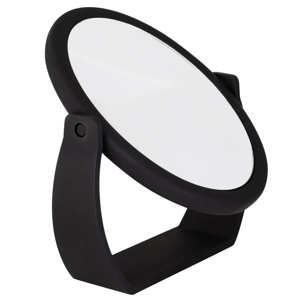 Double Sided Vanity Mirror with 10X Magnification Rubberized Finish Ideal Makeup Application on Dresser