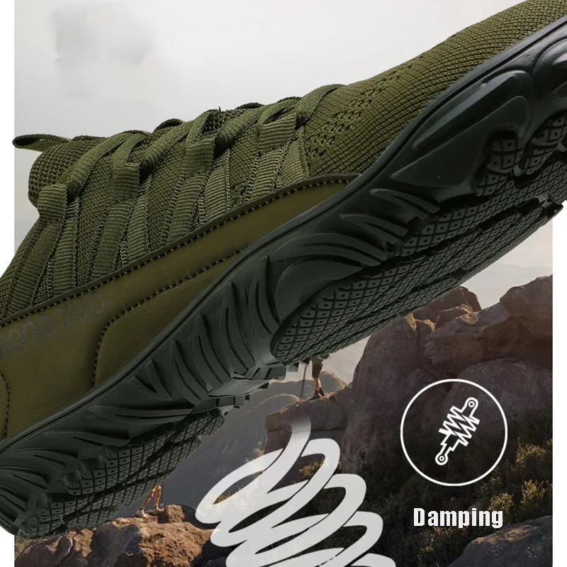 Outdoor Stylish Men Hiking Shoes Quality Anti-skid Zapatillas Hombre Breathable Lace-up Trekking Sneakers Comfort Hard-wearing