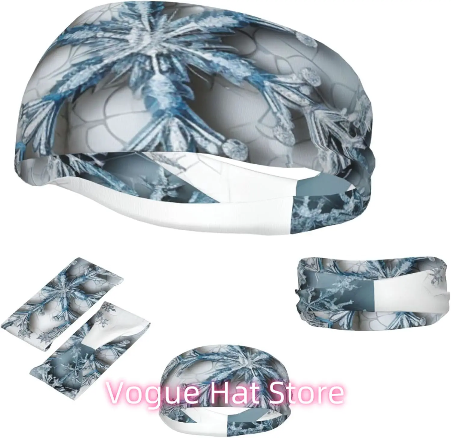 

Sports Headband for Men Women Moisture Wicking Athletic Sweatband Transparent Snowflake Workout Sweat Bands Non Slip Headbands